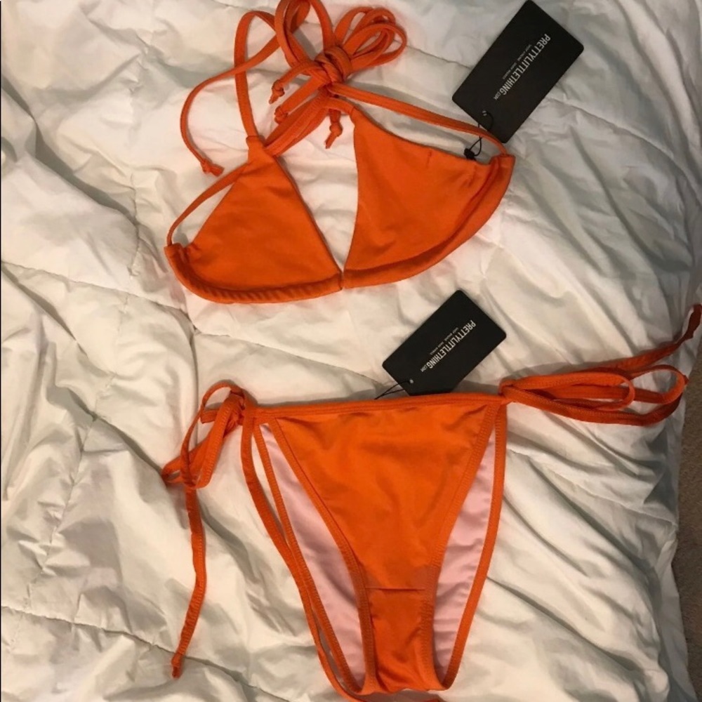Neon orange pretty little thing bikini